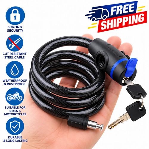 Bike lock heavy duty cable - bike,