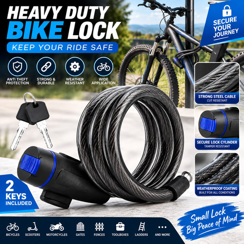 Bike lock heavy duty - duty, cable